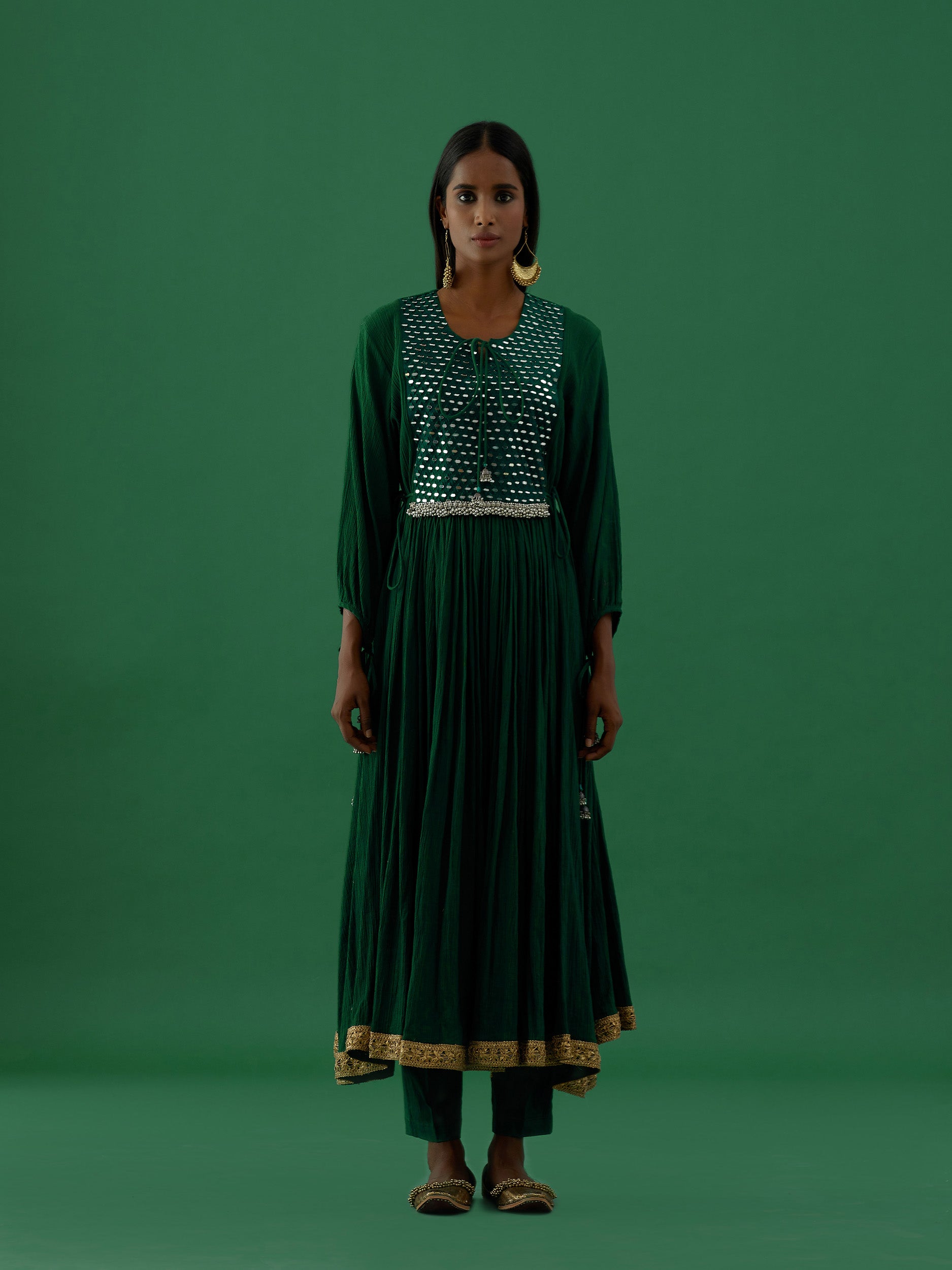 Kalindi - Green kurta Set - 5elements