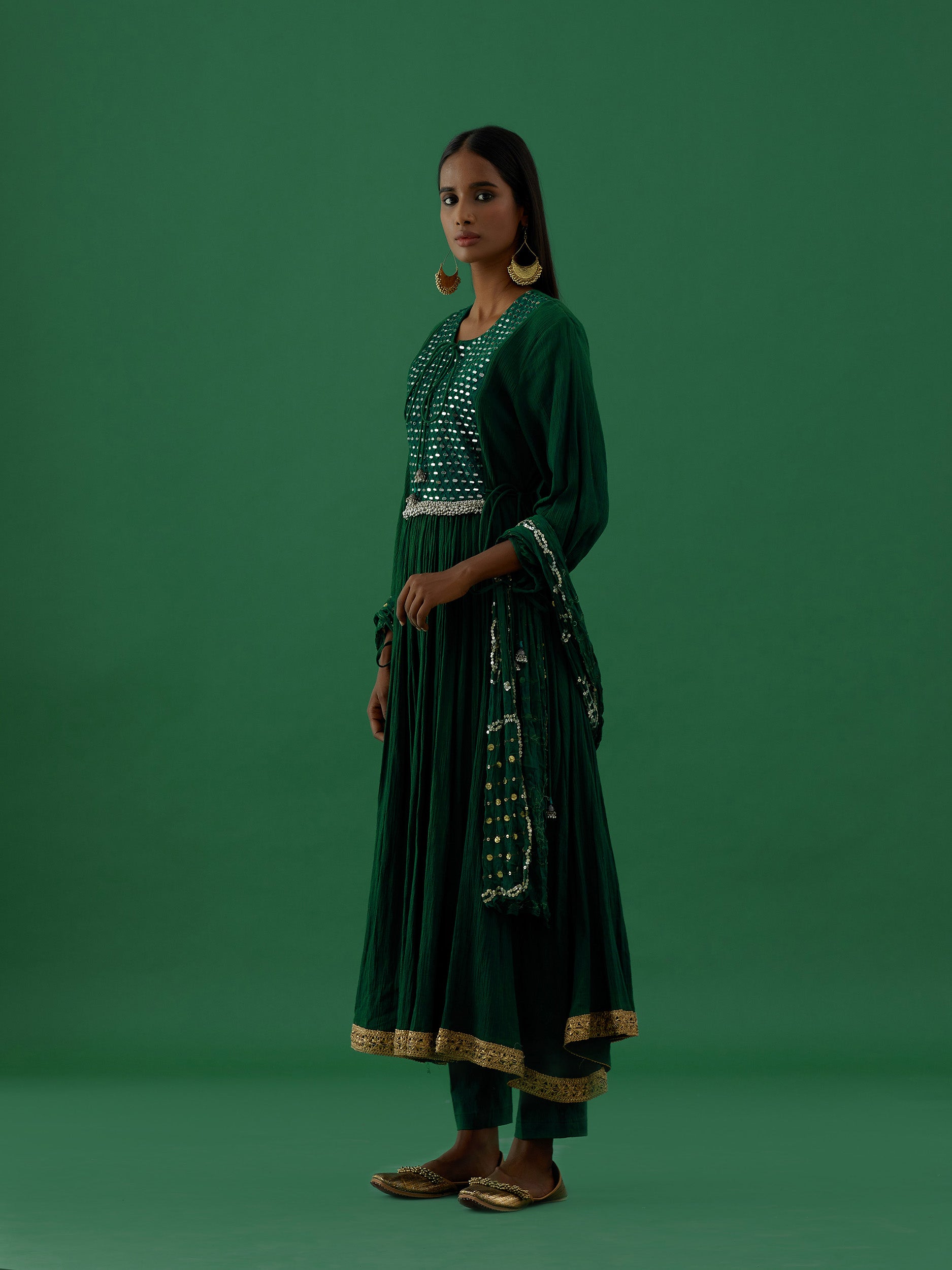 Kalindi - Green kurta Set - 5elements