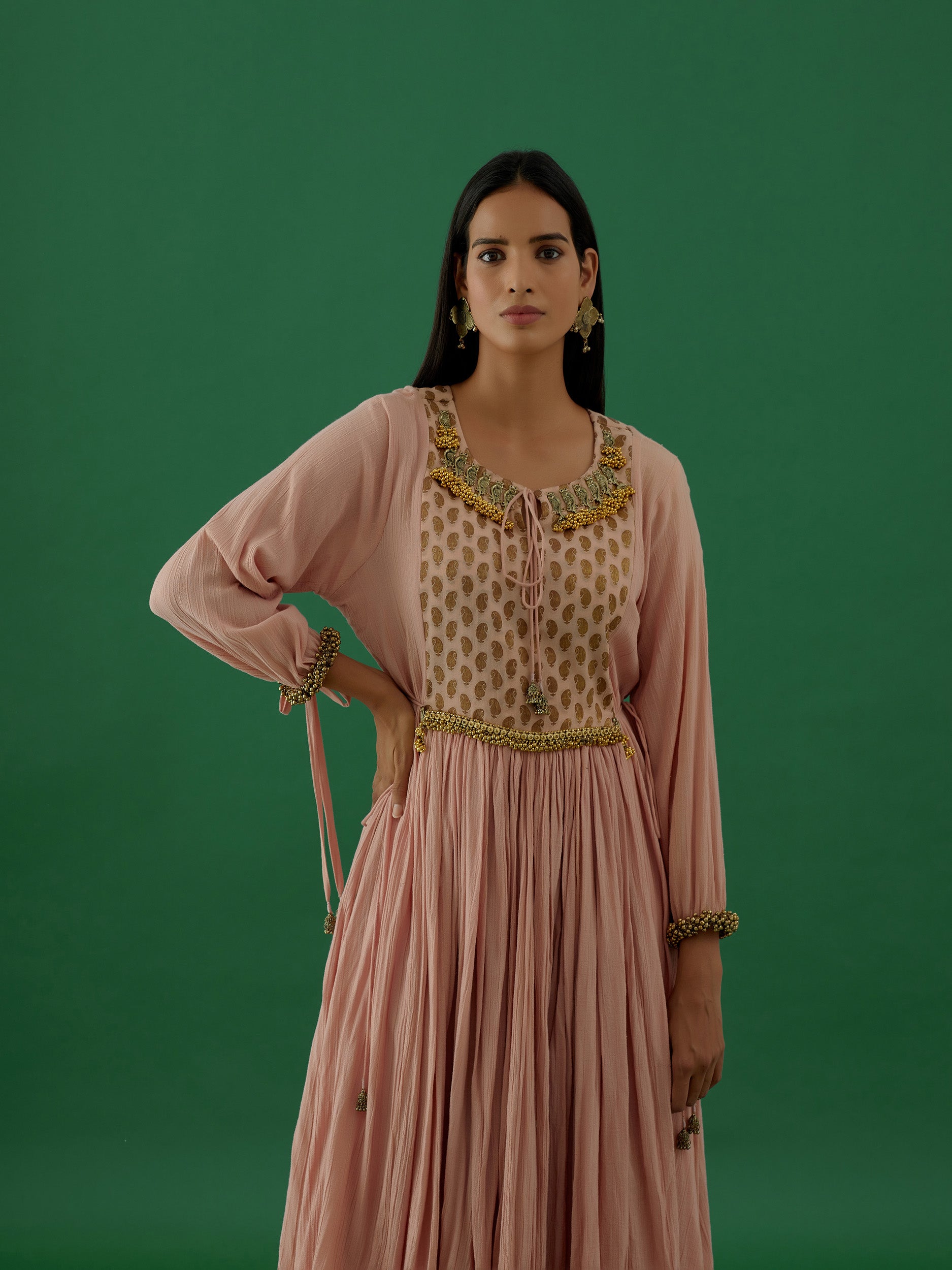 Adhira - Baby Pink kurta Set - 5elements