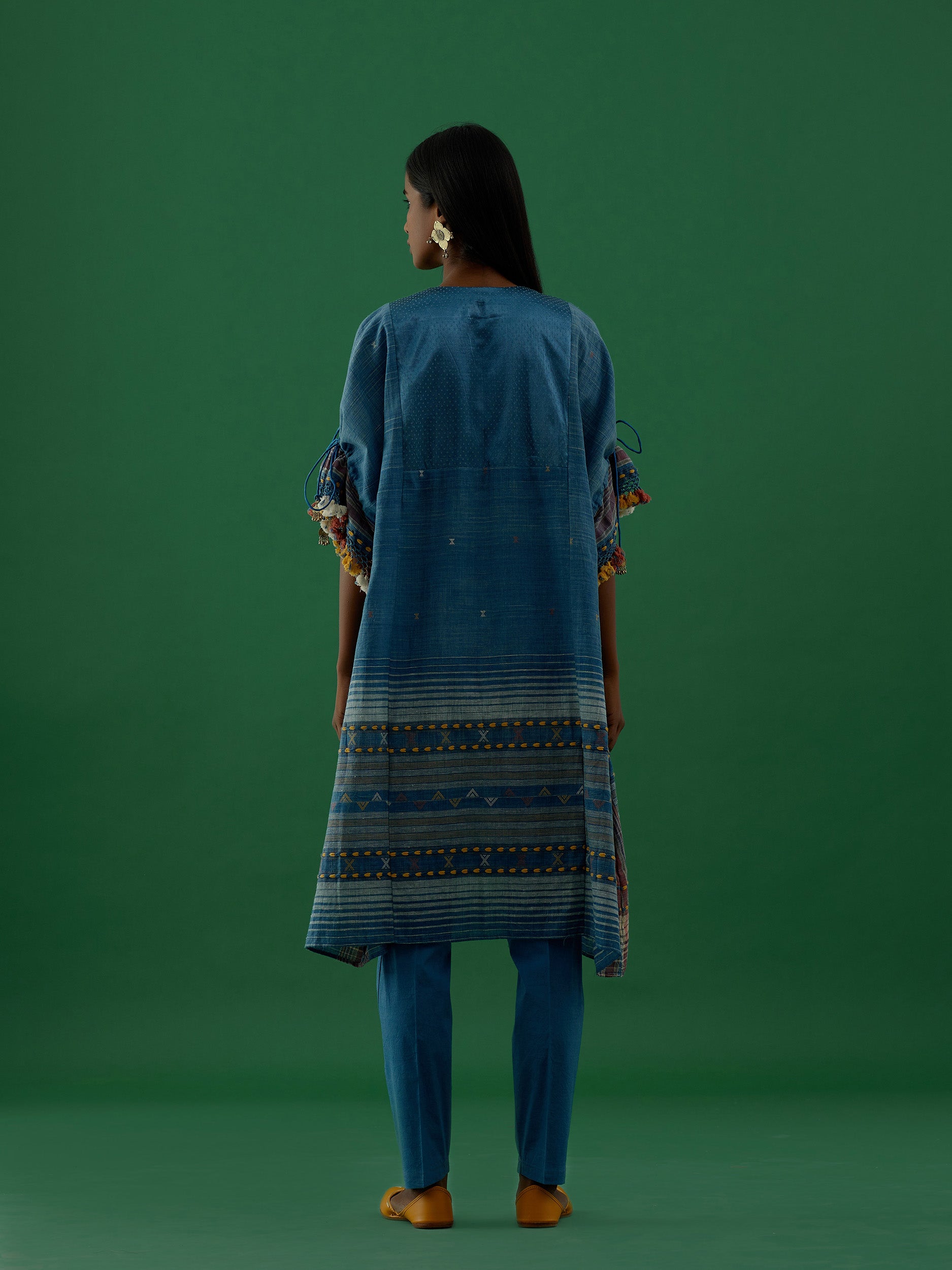 Ridika Blue Multi Tassels Tunic With Pant Sets - 5elements