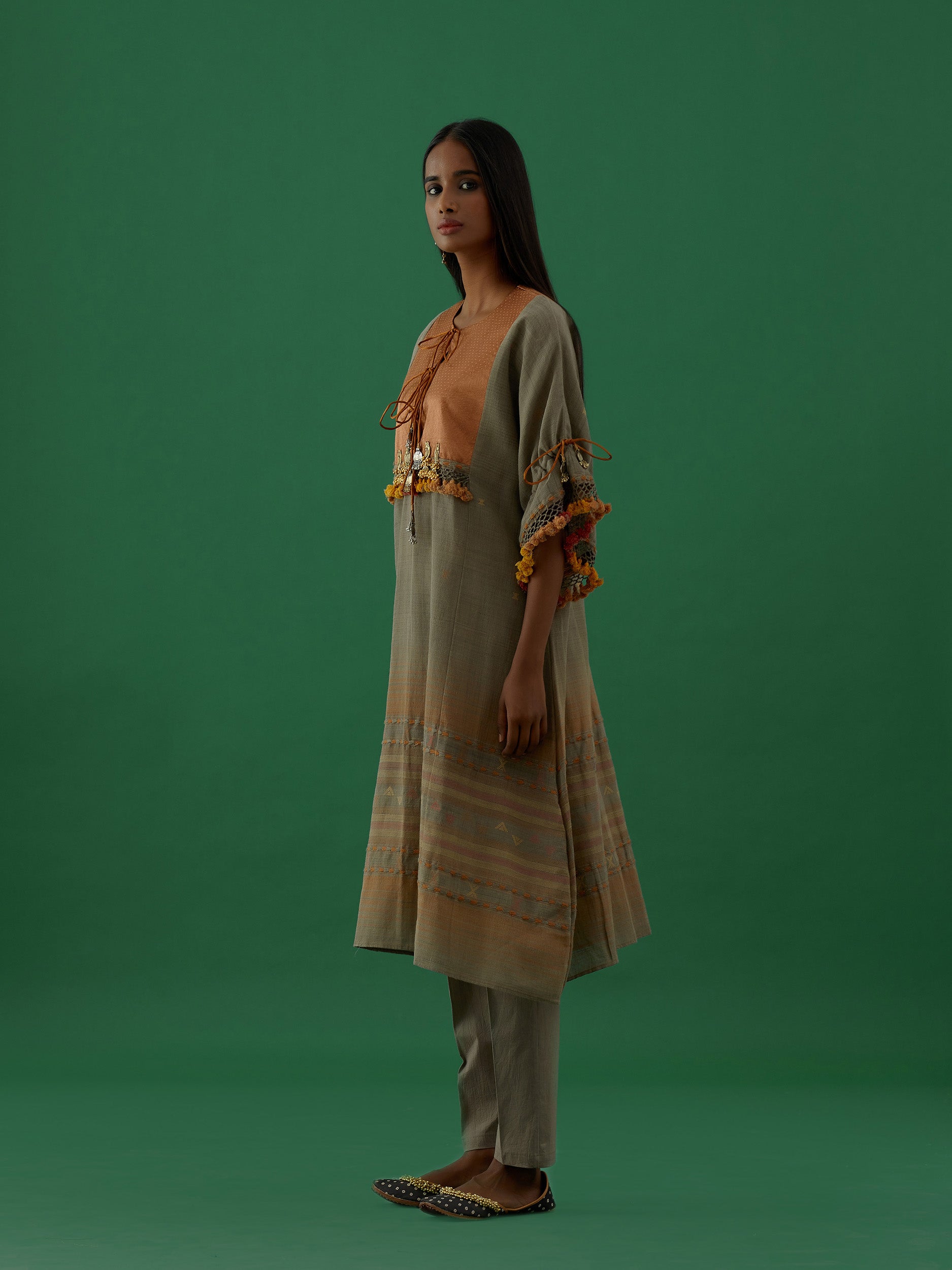 Ridika Ivory Multi Tassels Tunic With Pant Sets - 5elements