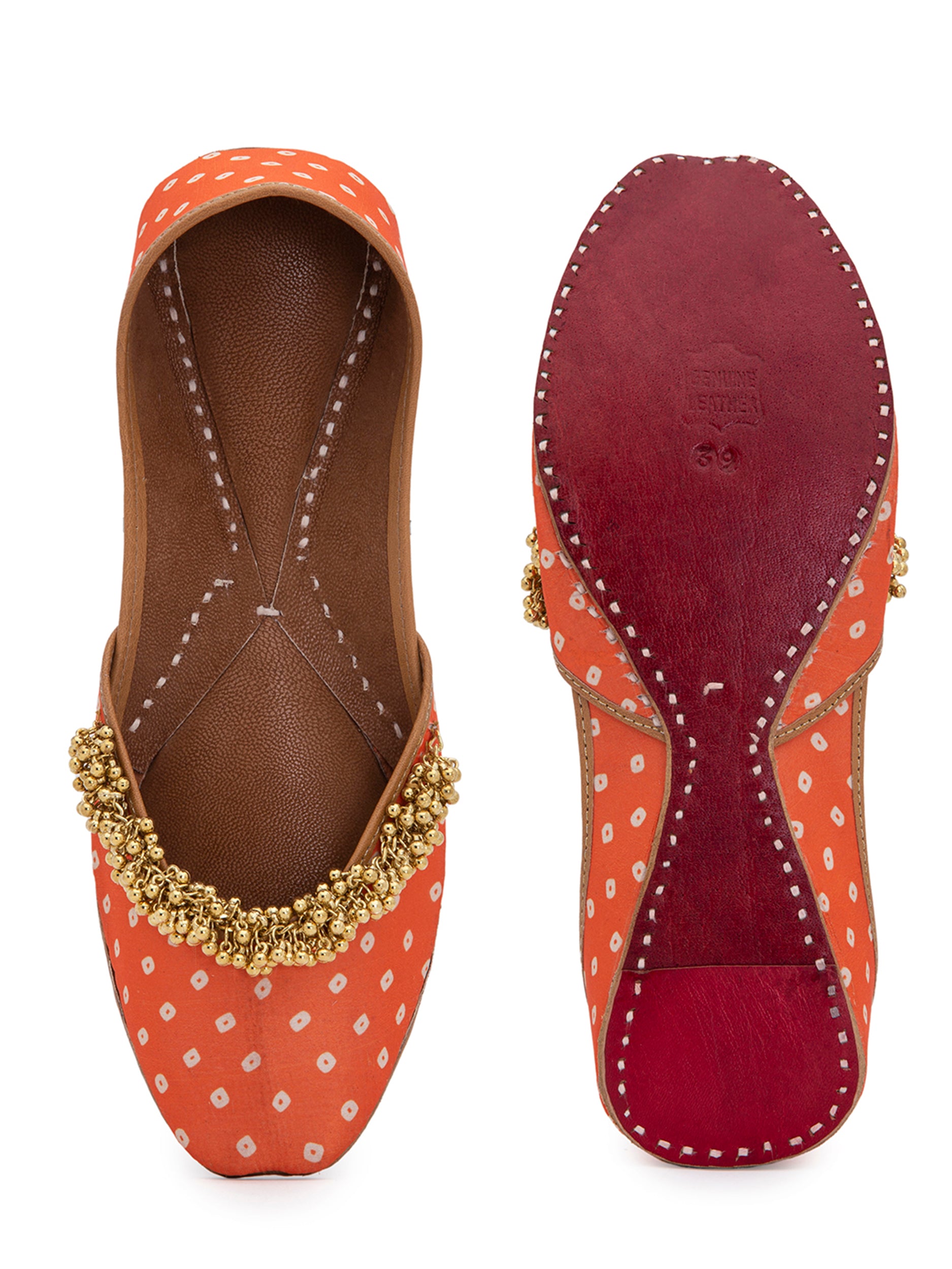 Ghunghroo Edit - Orange Bandhini (jutti) 5elements