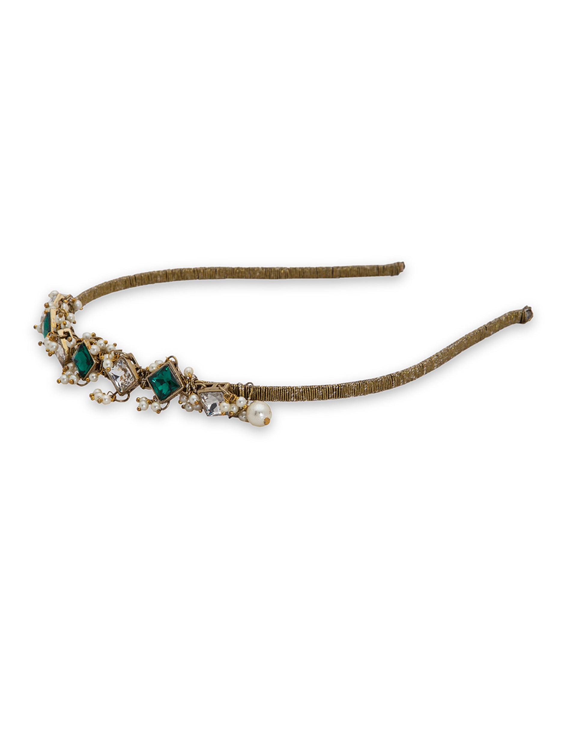 Self Design Kundan Studded Hairband - 5elements