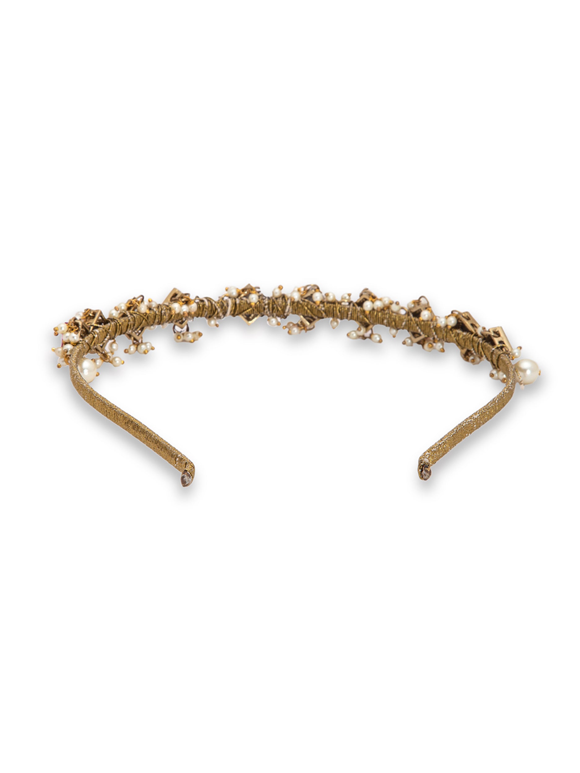 Self Design Kundan Studded Hairband - 5elements