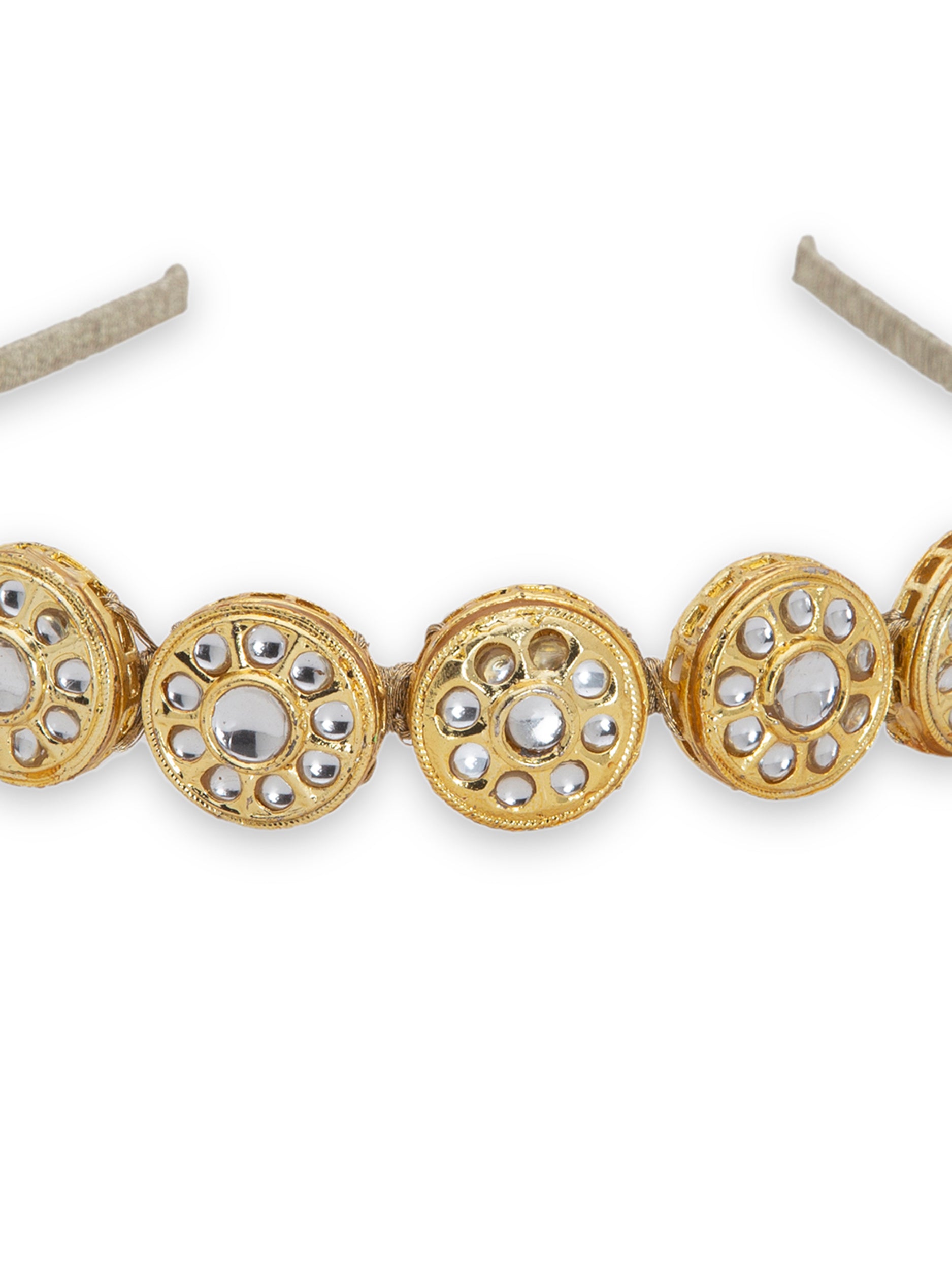 Self Design Kundan Studded Hairband - 5elements