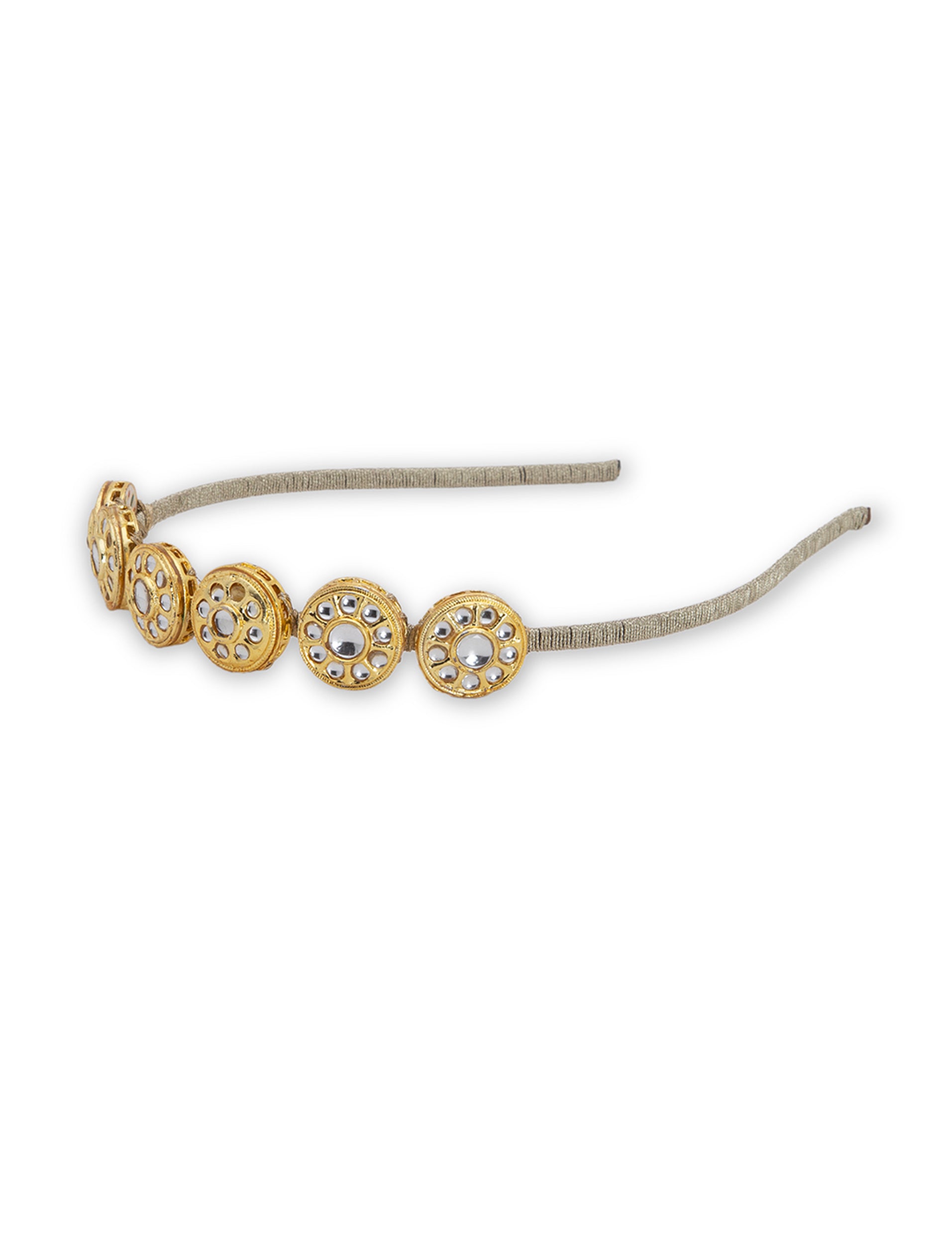 Self Design Kundan Studded Hairband - 5elements
