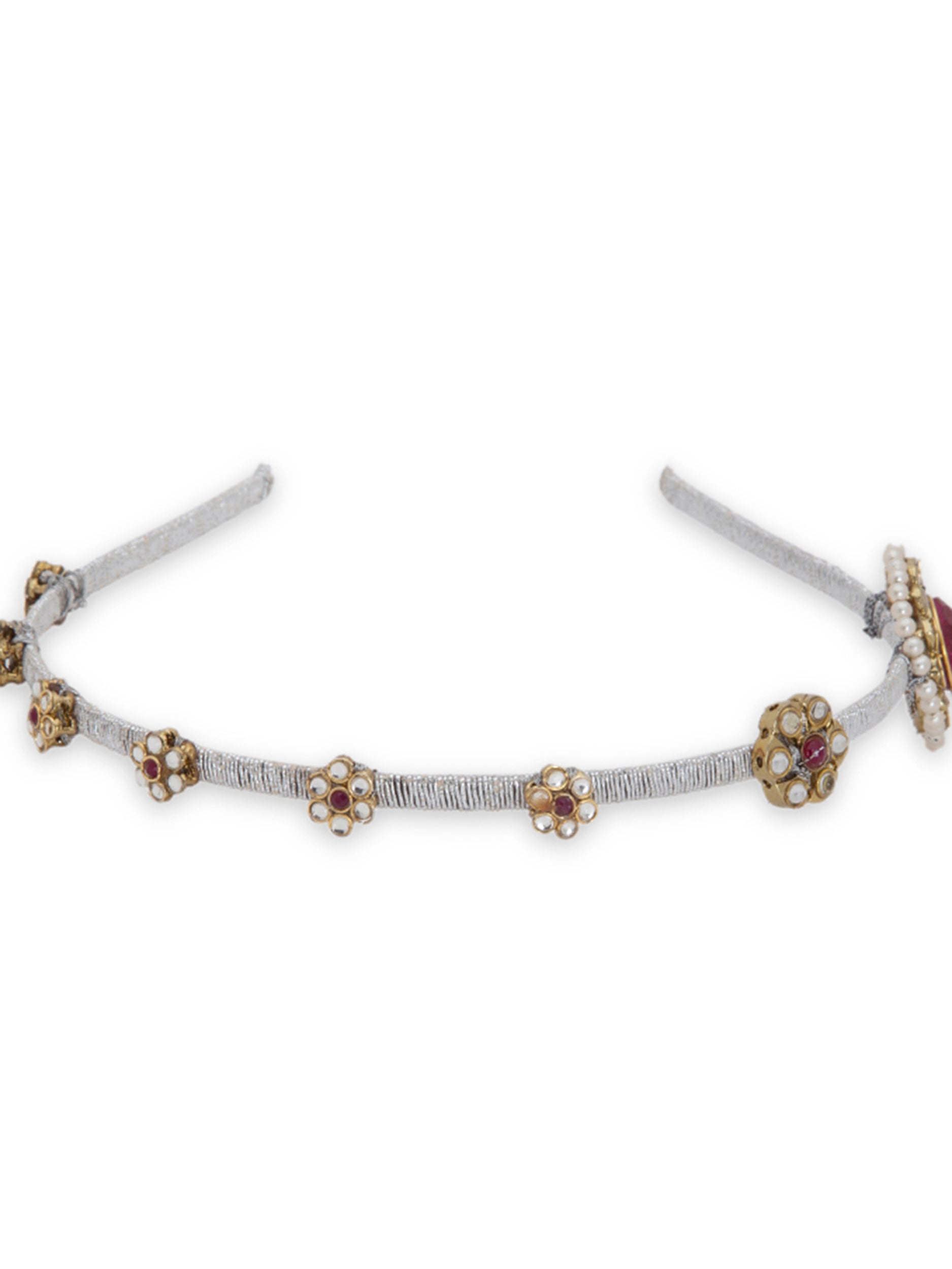 Self Design Kundan Studded Hairband - 5elements