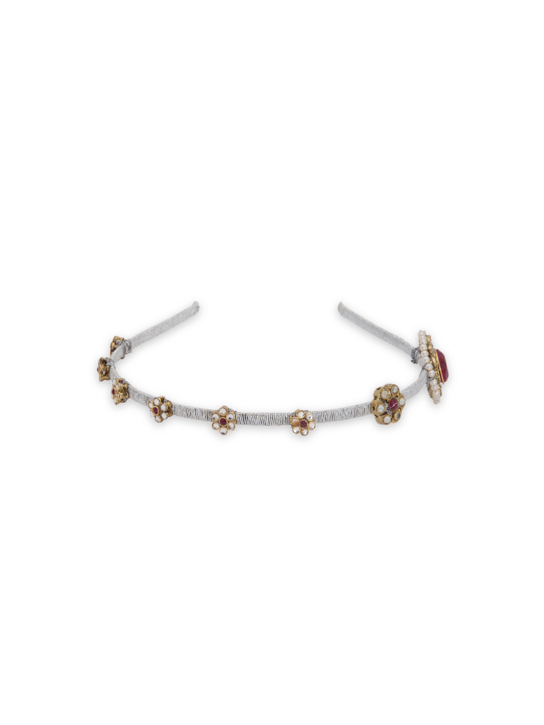 Self Design Kundan Studded Hairband - 5elements