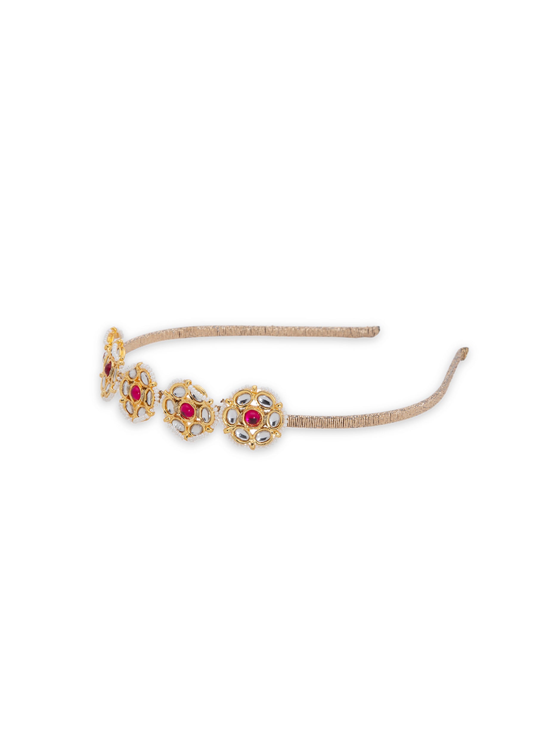 Self Design Kundan Studded Hairband - 5elements