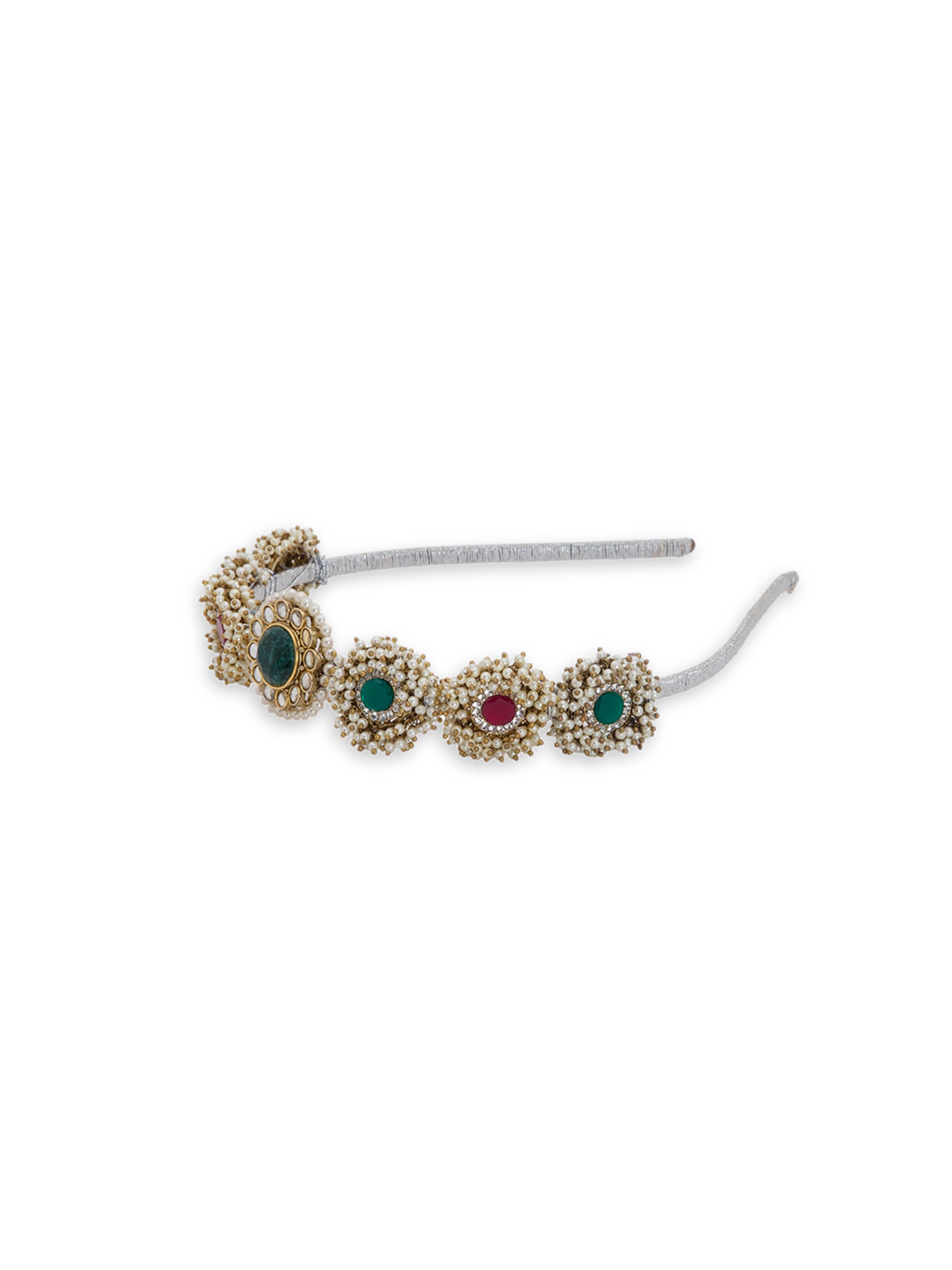 Self Design Kundan Studded Hairband - 5elements