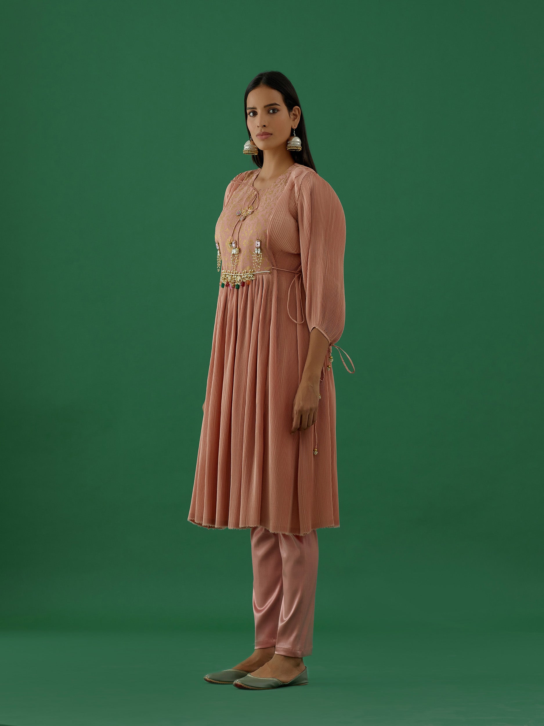 Trishika - Baby Pink kurta Set - 5elements