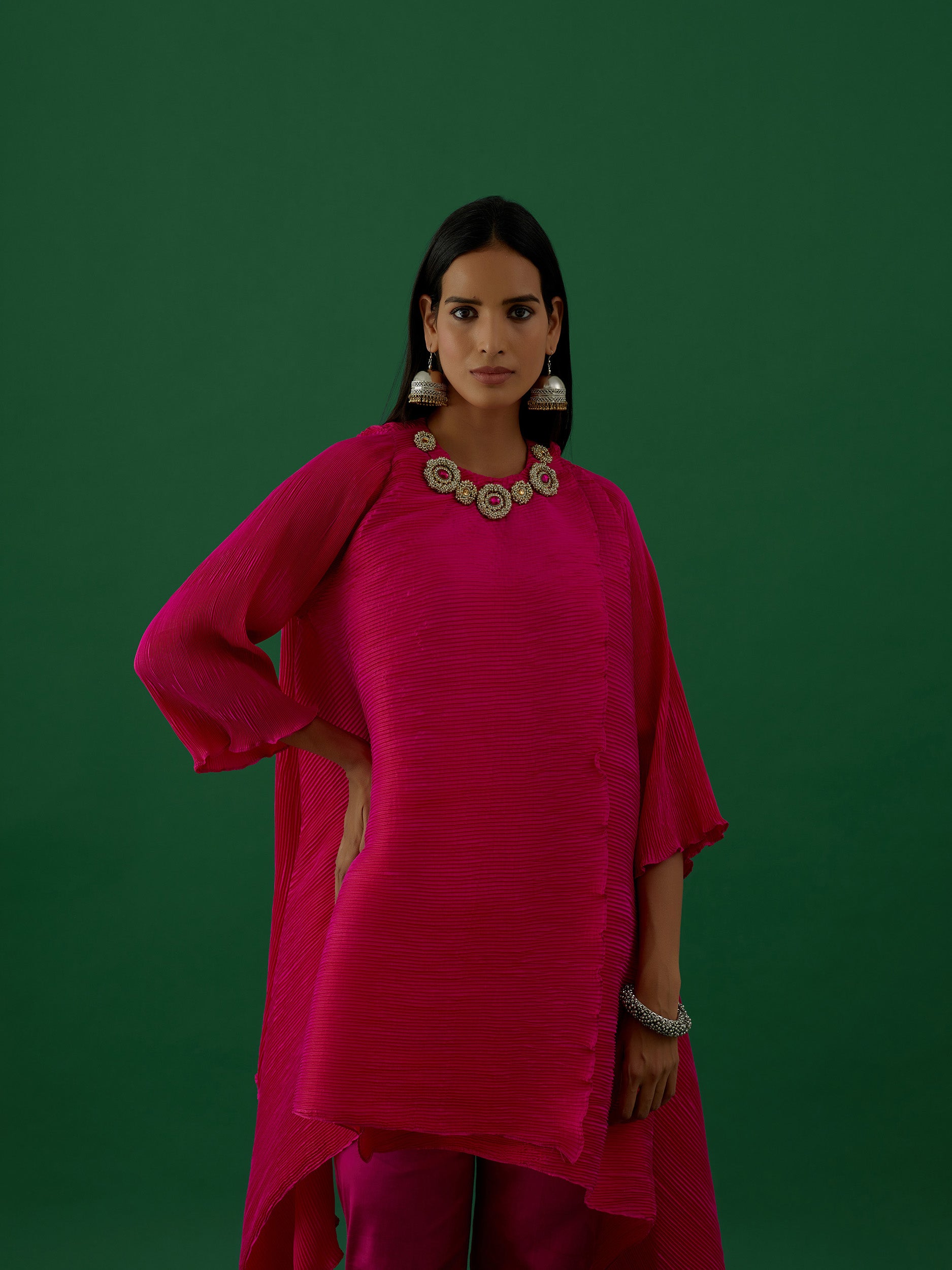 Fuchsia Embellished Tunic Set - 5elements