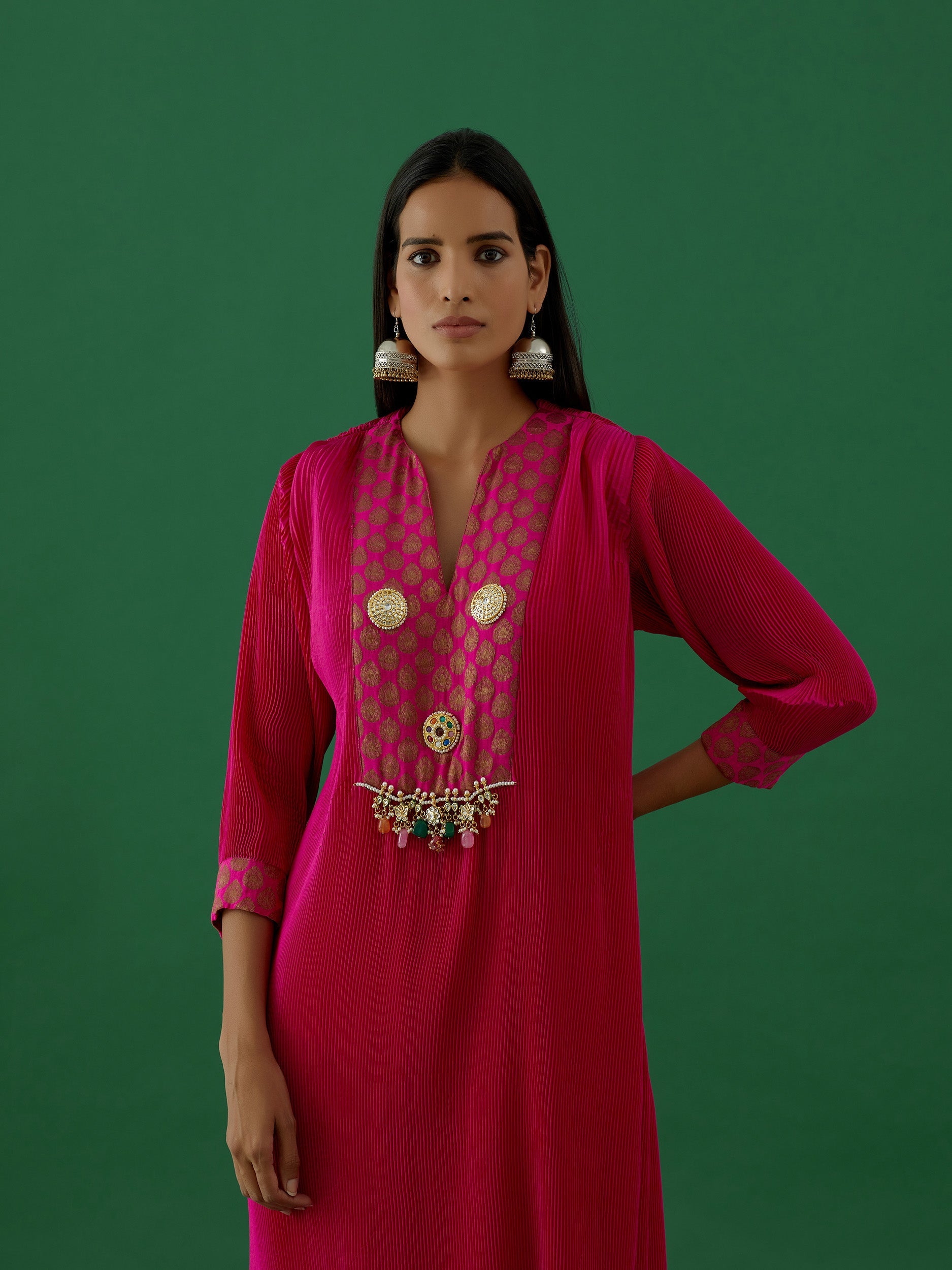 Ditya - Hot Pink kurta Set - 5elements