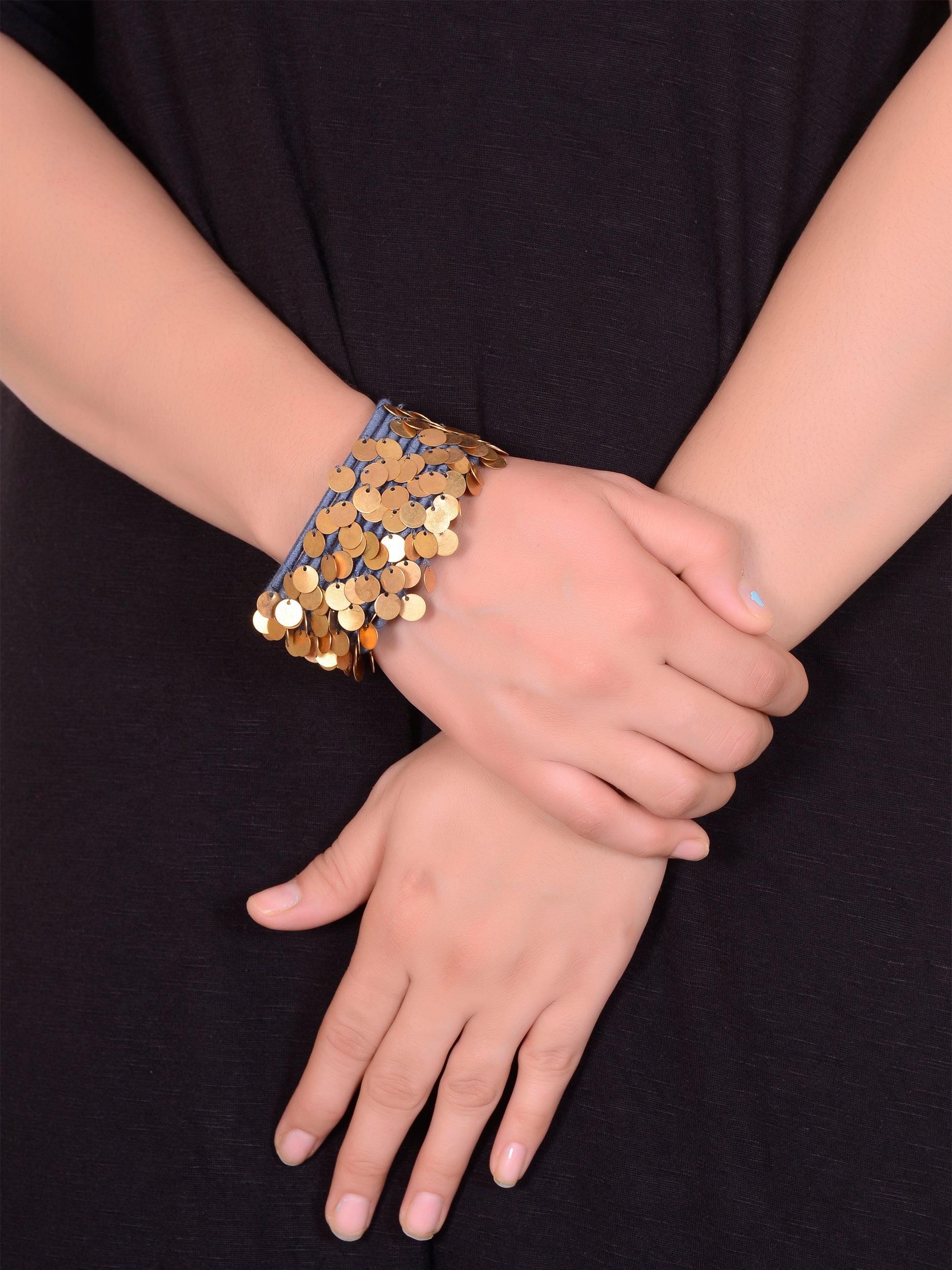 Nyara Bangle- Dark Grey (Gold) - 5elements