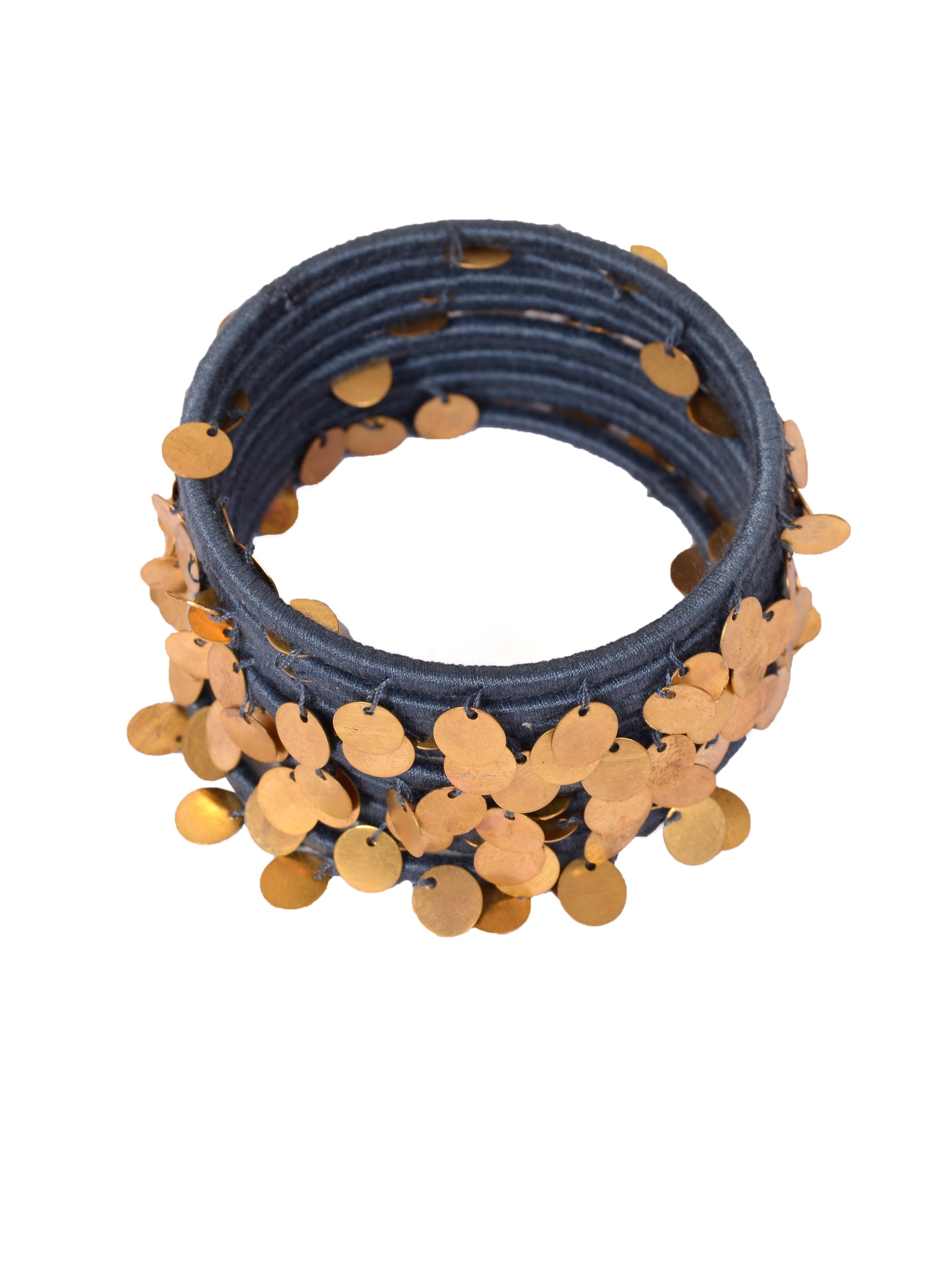 Nyara Bangle- Dark Grey (Gold) - 5elements