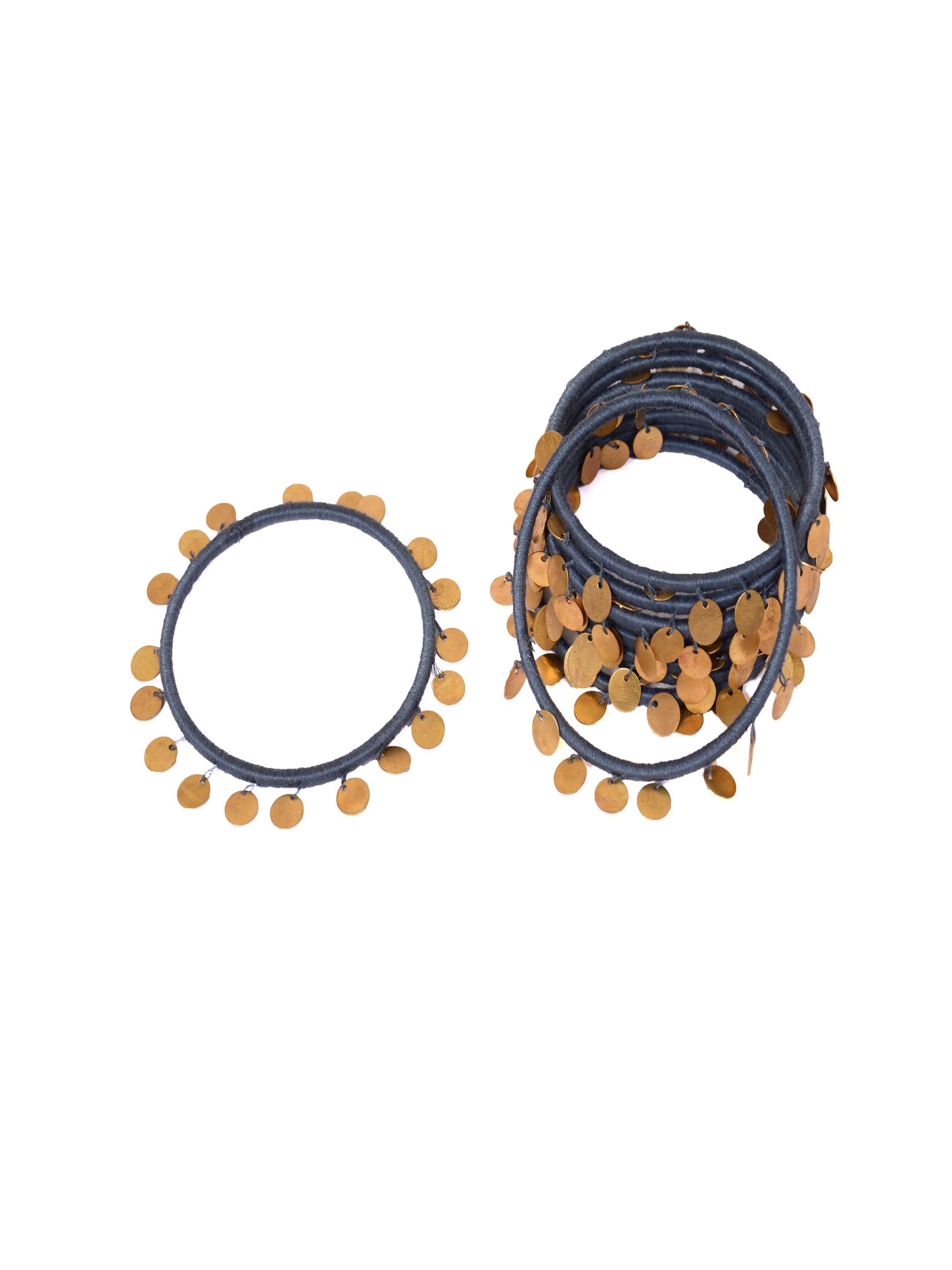 Nyara Bangle- Dark Grey (Gold) - 5elements