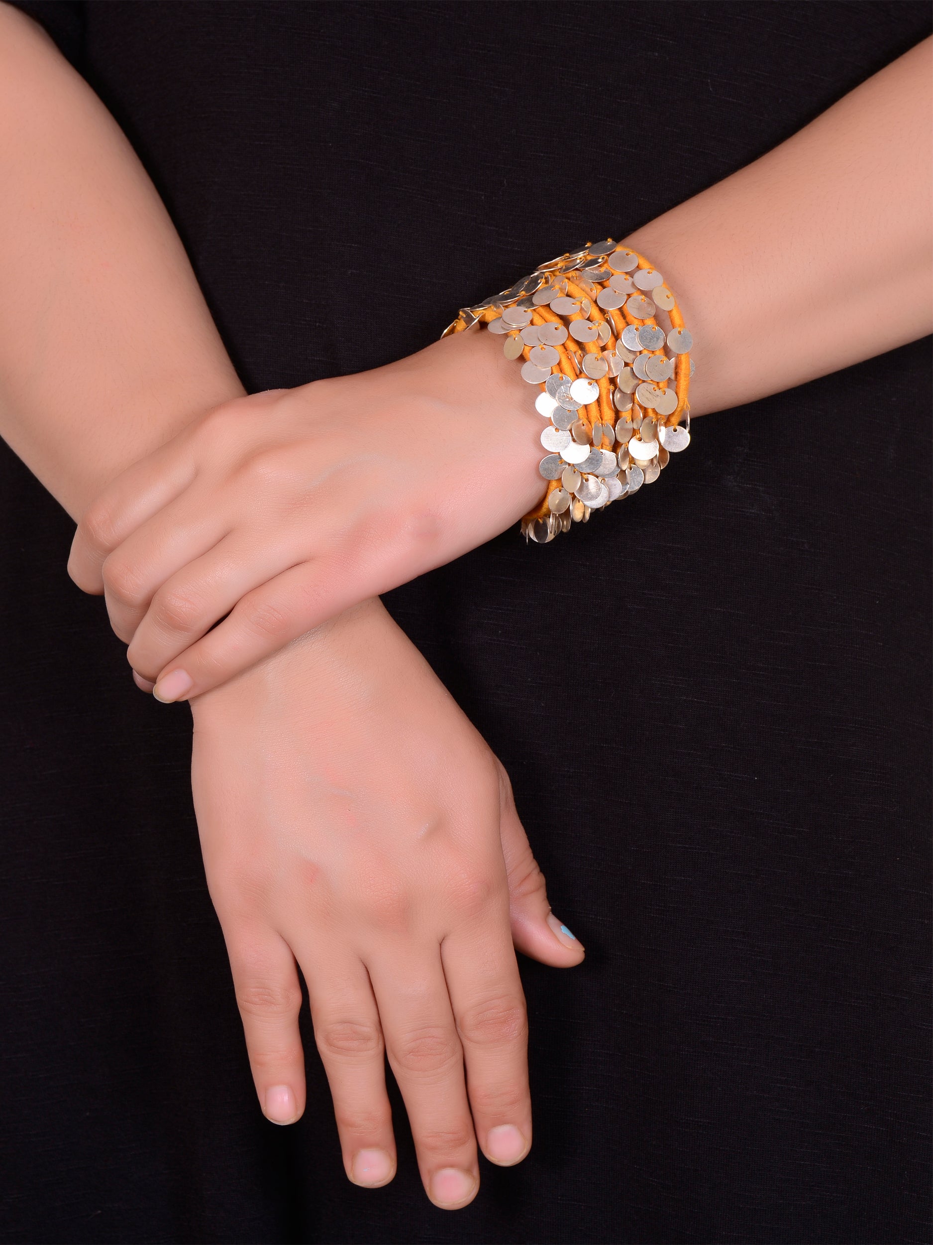 Nyara Bangle- Mustard (Silver) - 5elements