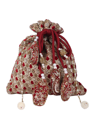 Amyra - Maroon (potli bag) 5elements