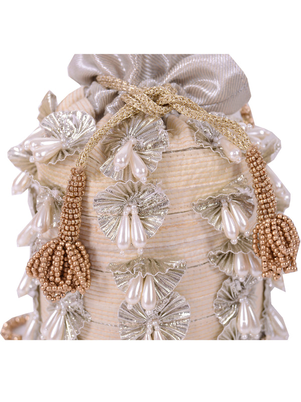 Light Beige Pearl Gota (potli bag) 5element