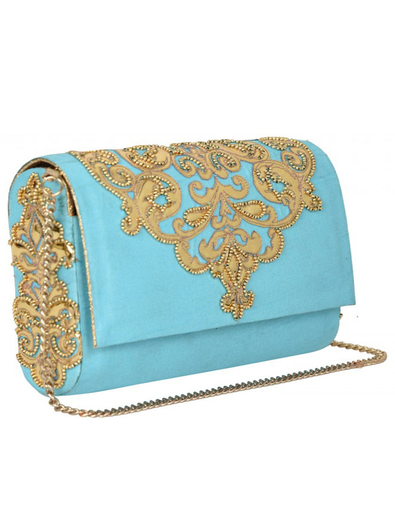 Aureate Blue Clutches
