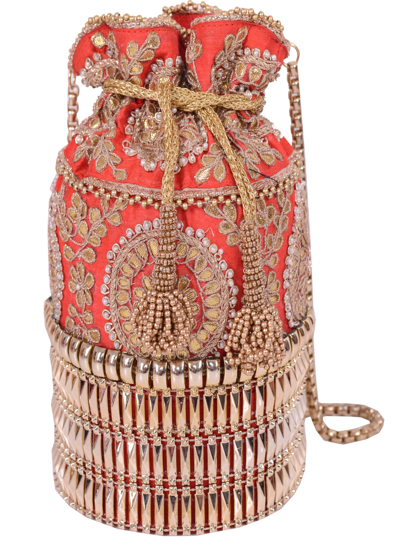 Dark Orange Gota (potli bag) 5elements