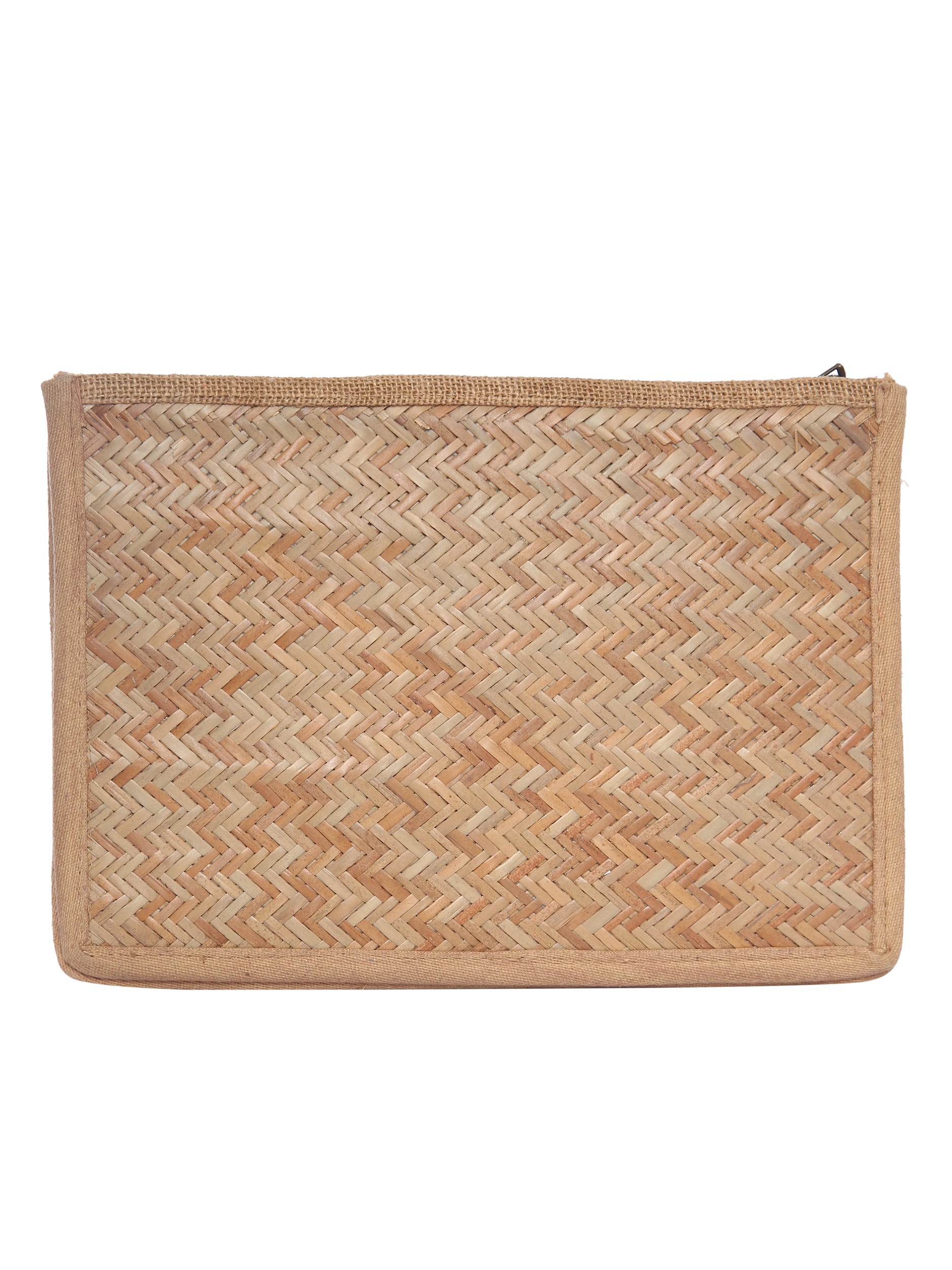 Bamboo Wood With Eye Beaded Patch Zipper beach bag 5elements