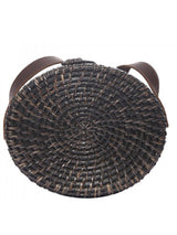 Black Round Bamboo Wood With Kodi Embellished Bag
