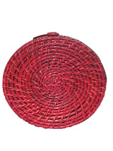 Red Round Bamboo Wood With Kodi Embellished Bag