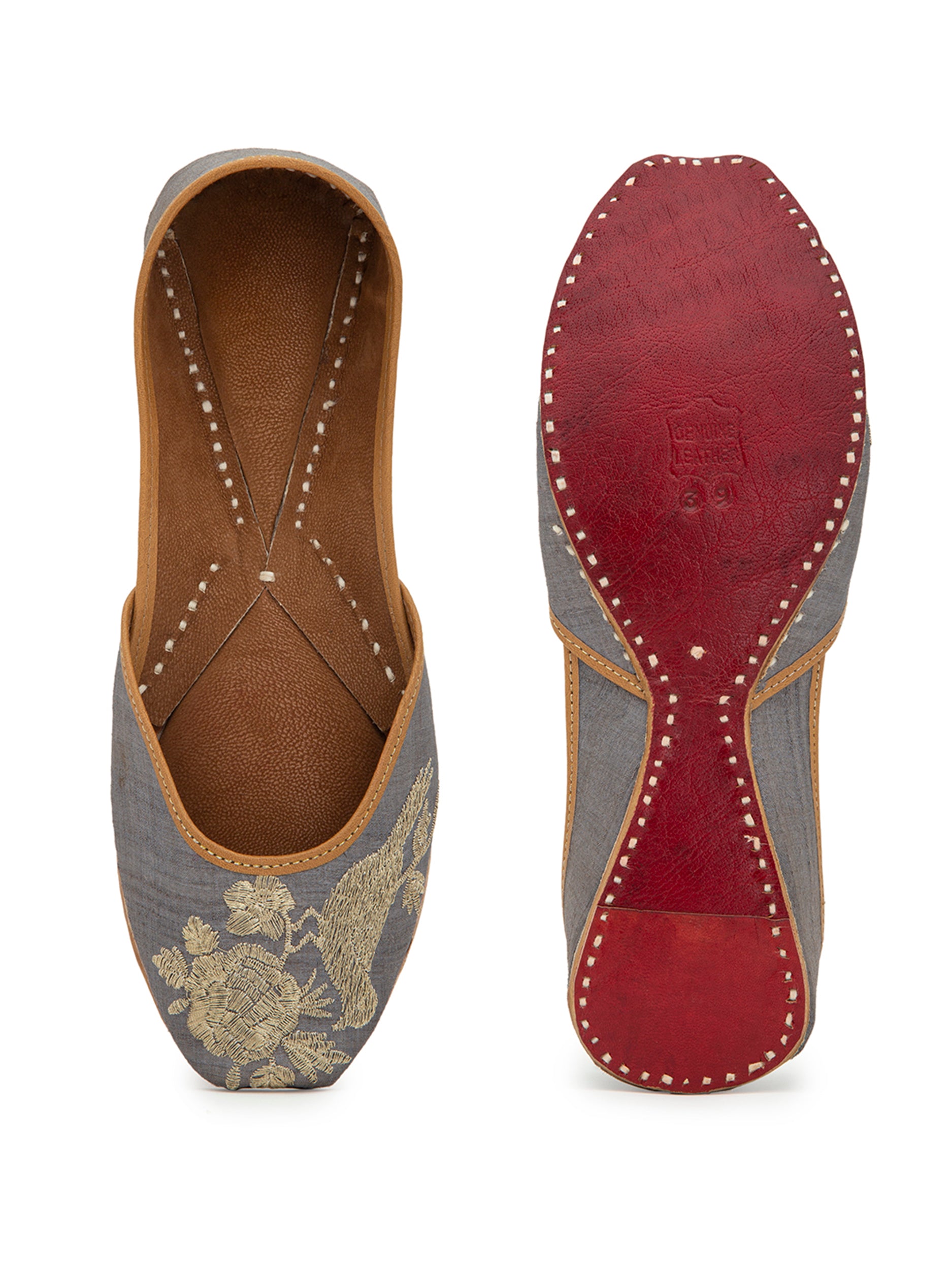 Mughal Bird - Silver (jutti) 5elements