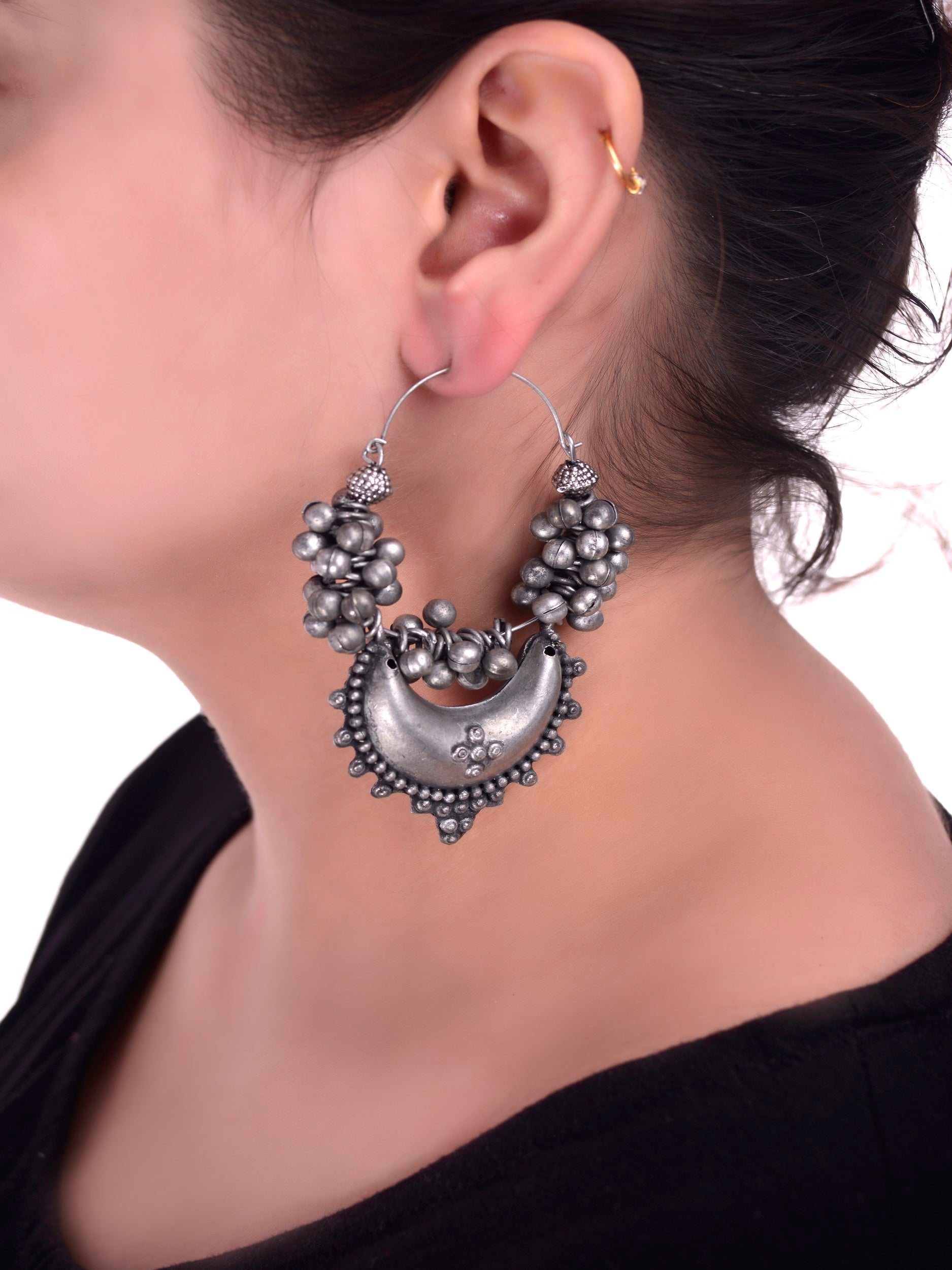 Jiyana Banjara Oxidised Hoops Earrings