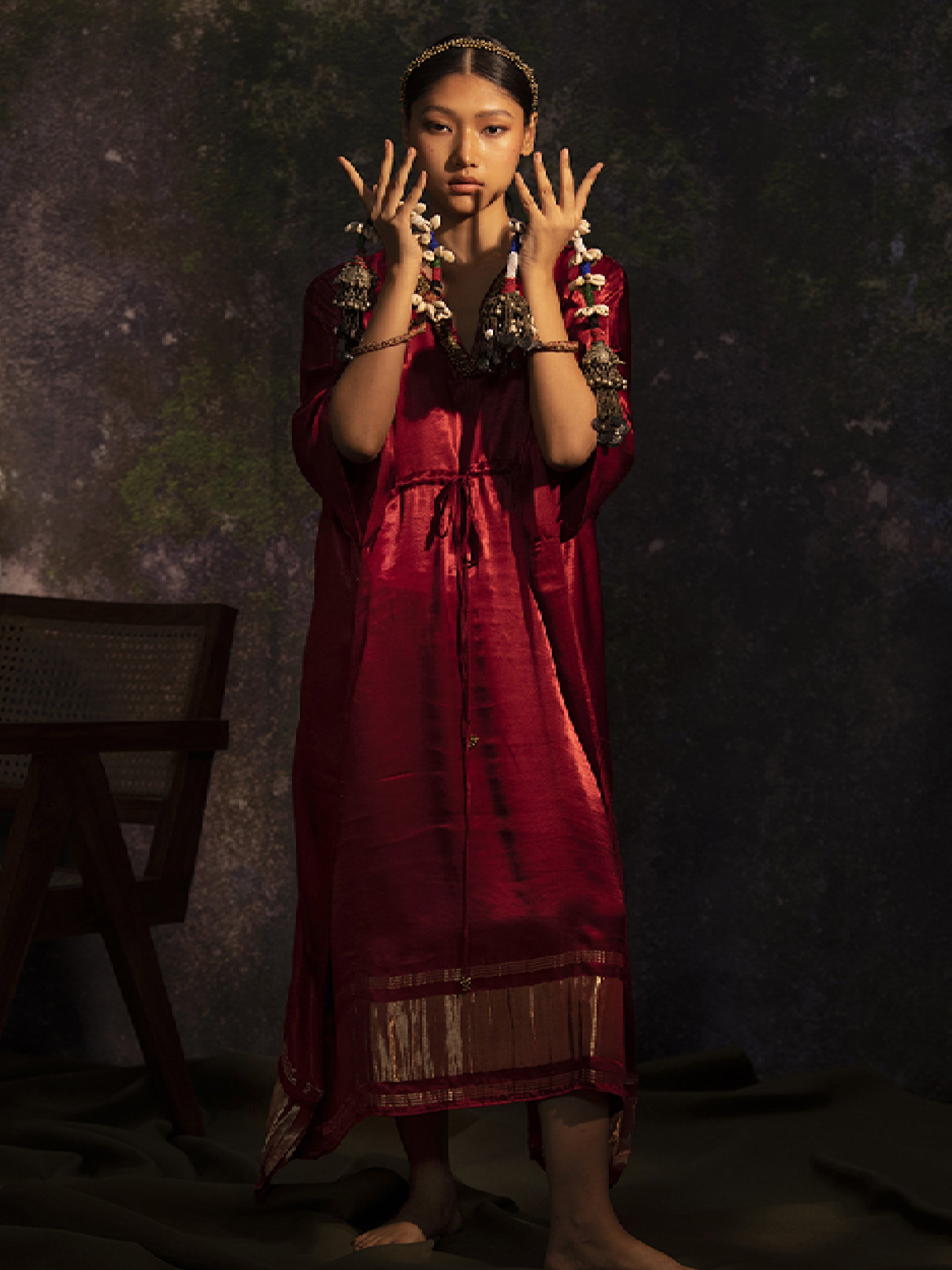 Sudevi -Maroon (kaftan) - 5elements