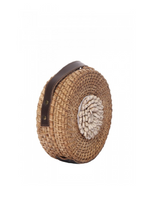 BEIGE ROUND BAMBOO WOOD WITH KODI EMBELLISHED BAG 5elements