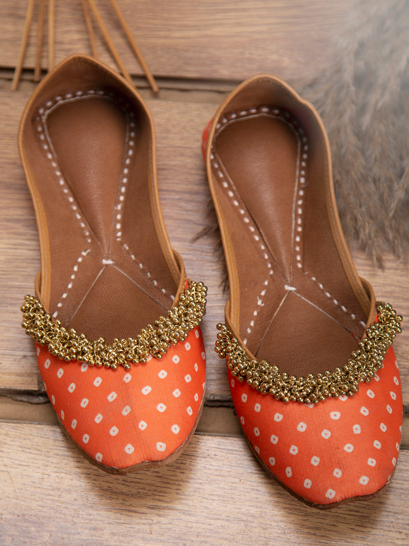 Orange Bandhini (Jutti)
