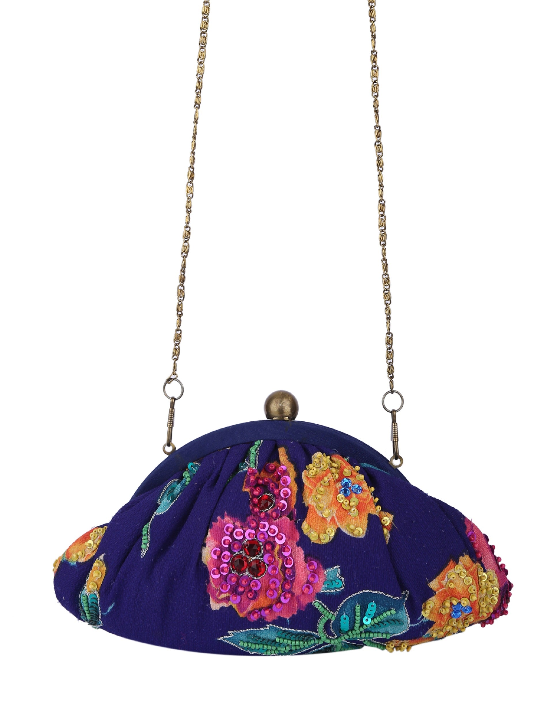 Purple Embroidered Potli Clutch Potli Clutches