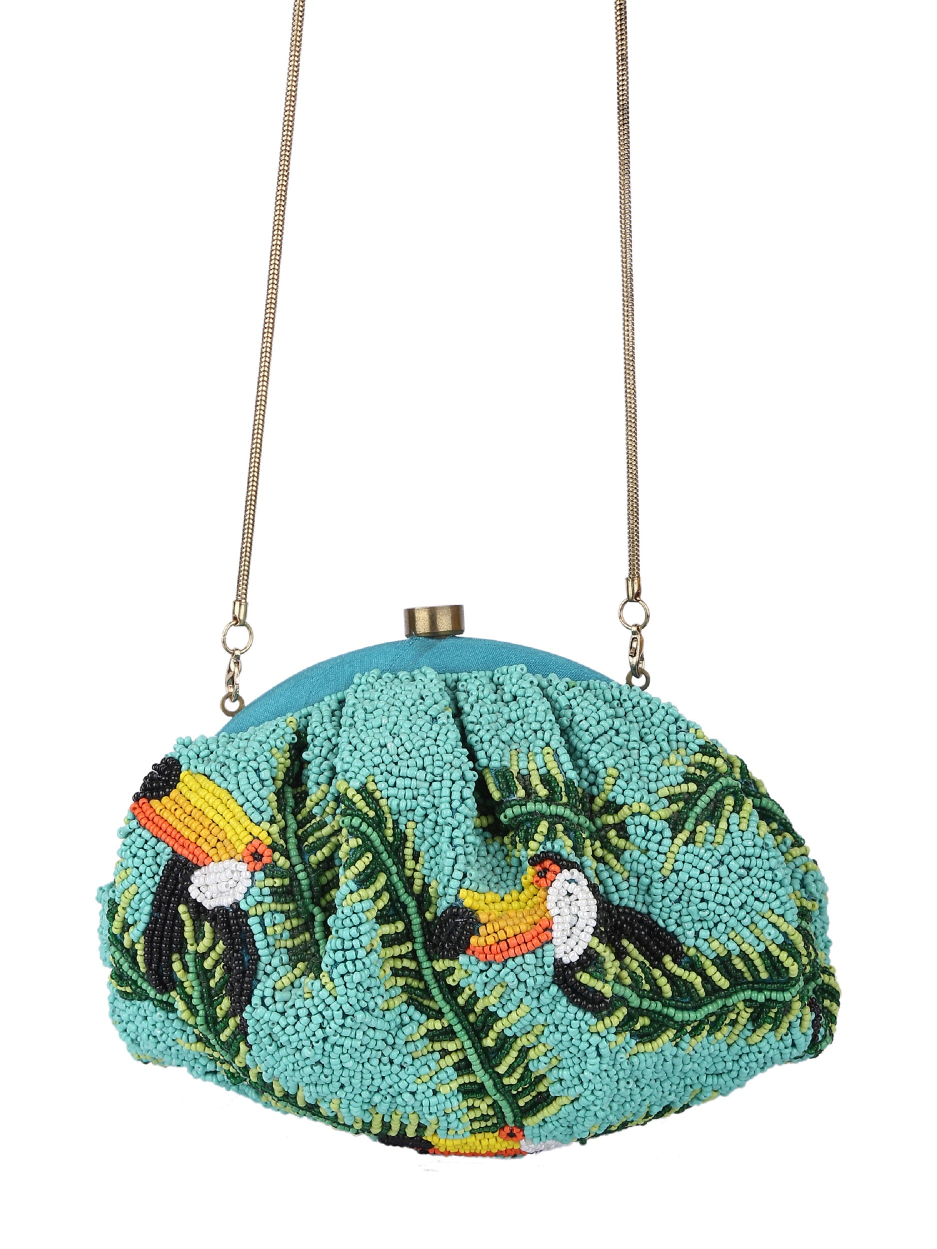 Turquoise Beaded Handcrafted Potli Clutch